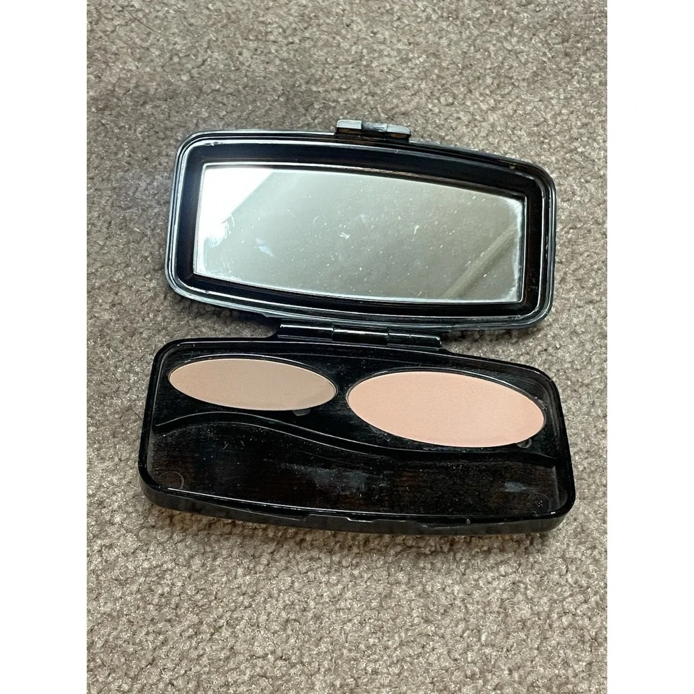 Charles of the Ritz Tortoise Makeup Mirror‎ Compact Peach Light 1950's